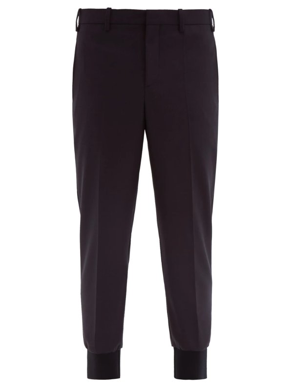 Fitted-cuff tailored trousers
