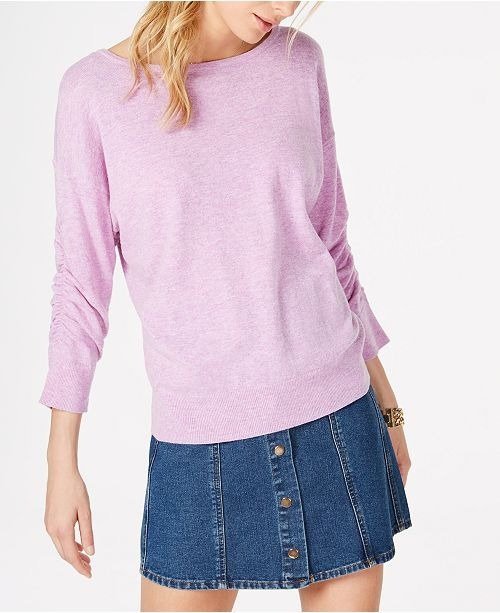 I.N.C. Ruched-Sleeve Sweater, Created for Macy's