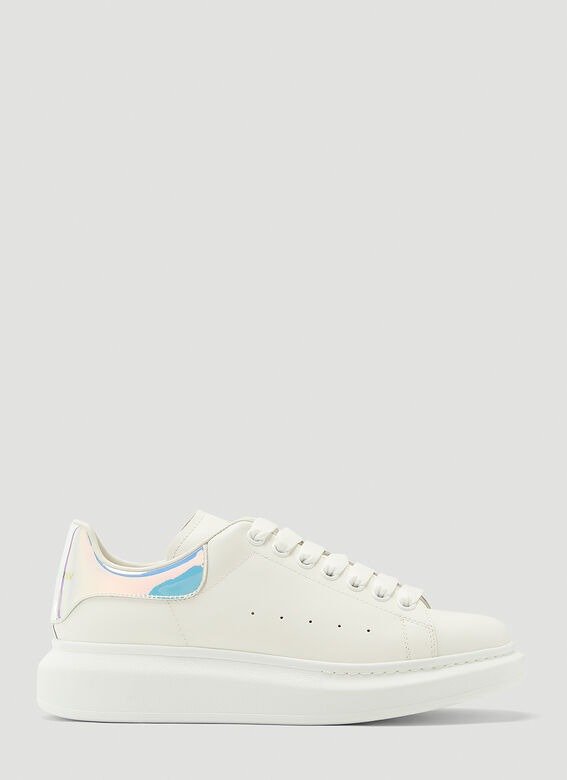 Iridescent Leather Sneakers in White