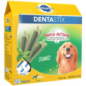 史低价：Pedigree Dentastix 大型犬专用洁牙零食 28根
