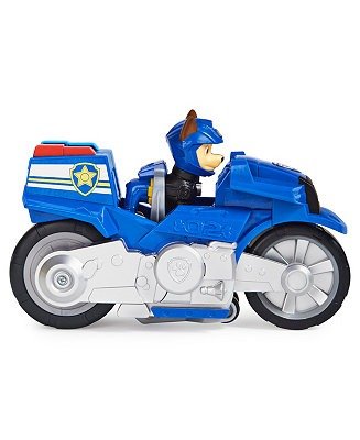 Moto Pups Chase’s Deluxe Pull Back Motorcycle Vehicle with Wheelie Feature and Figure