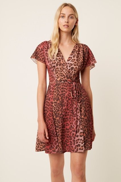 Annalia Crepe Leopard Dress