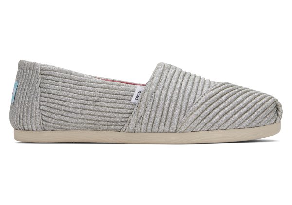 Women's Grey Alpargata Glimmer Cord Espadrille Slip On Shoe | TOMS