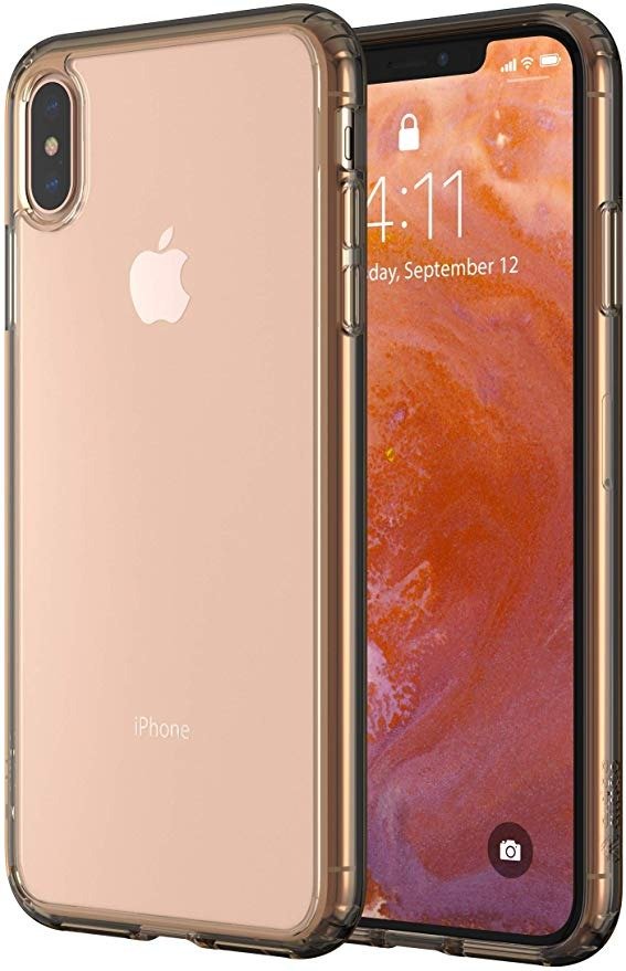 Altigo iPhone Xs Max Case - Clear Case with Gold Crystal Bumper