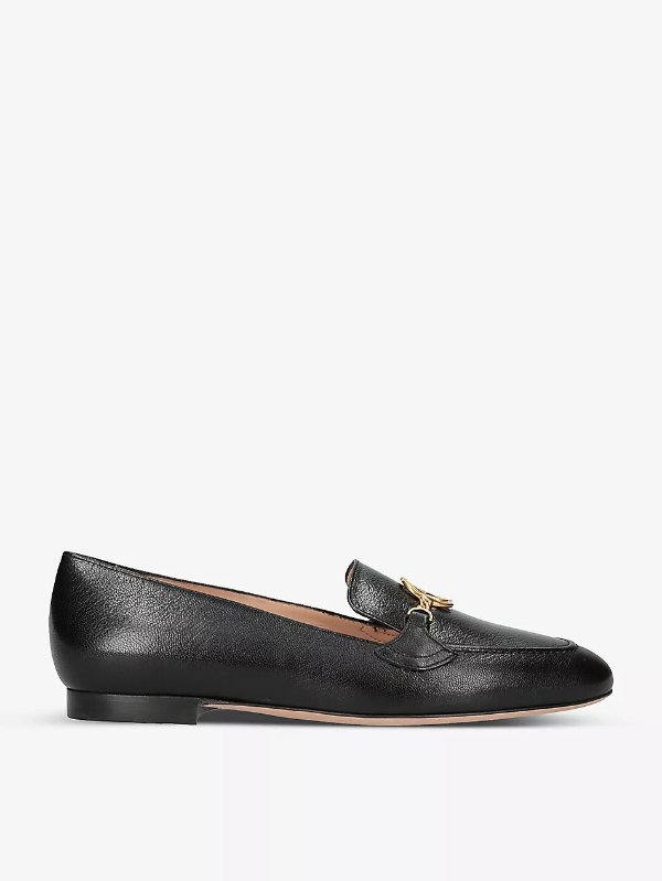 Obrien chain-embellished leather loafers