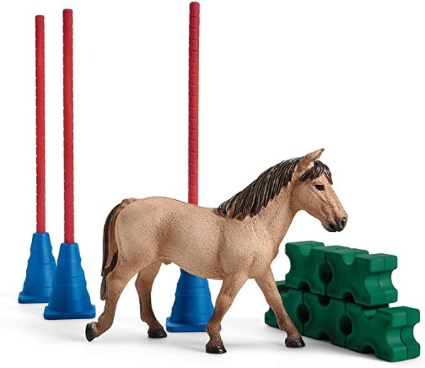 Farm World, Horse Toys for Girls and Boys, 12-Piece Playset, Pony Slalom