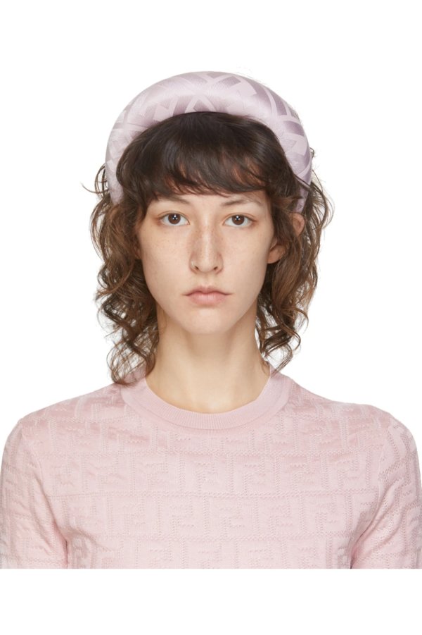 粉色丝质头箍