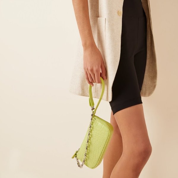 Mini Rachel Croc-Effect Leather Shoulder Bag