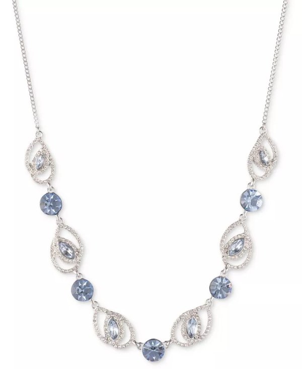 Pave & Marquise-Cut Crystal Statement Necklace, 16" + 3" extender