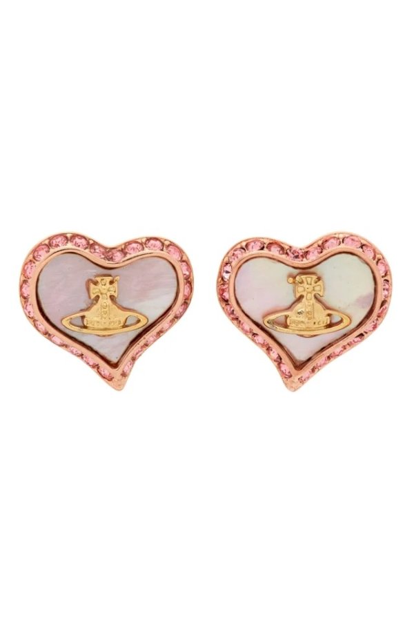 Rose Gold & Pink Petra Earrings 爱心土星耳钉150.00 超值好货| 北美