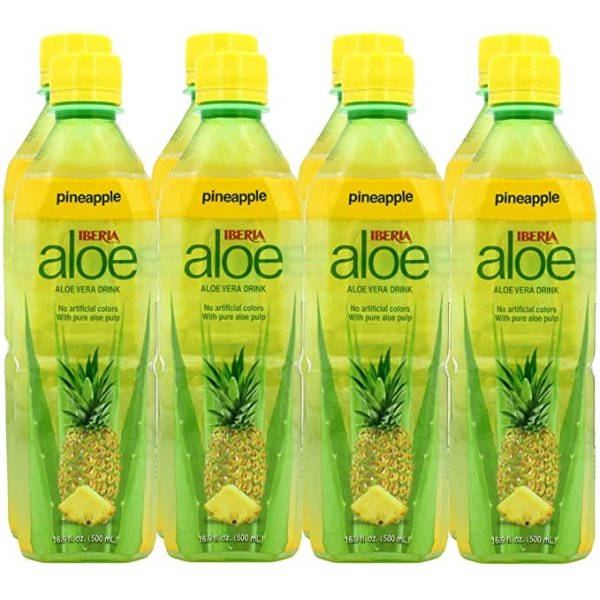 Aloe Vera Juice Drink, Pineapple, 16.9 Fl Oz (Pack of 8)