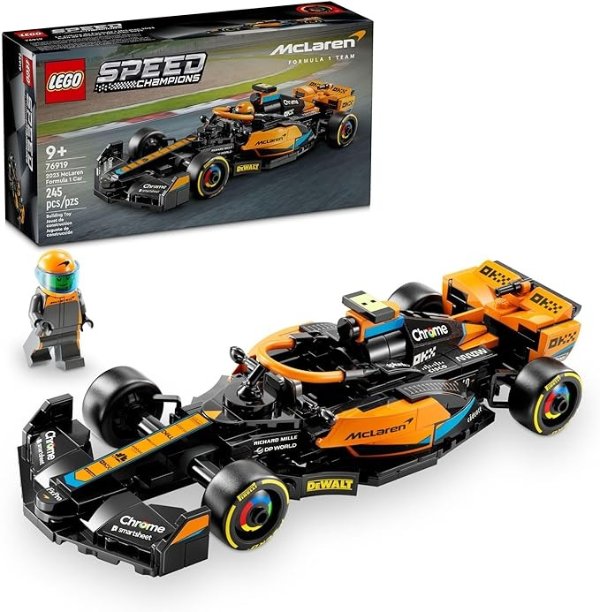 Speed Champions 2023 McLaren Formula 1 Race Car Toy for Play and Display, Buildable McLaren Toy Set for Kids, F1 Toy Gift Idea for Boys and Girls Ages 9 and Up who Enjoy Independent Play, 76919