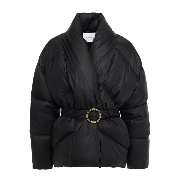 Belted quilted shell jacket