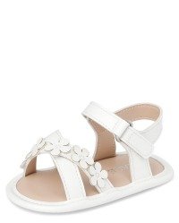 Baby Girls Flower Sandals - white