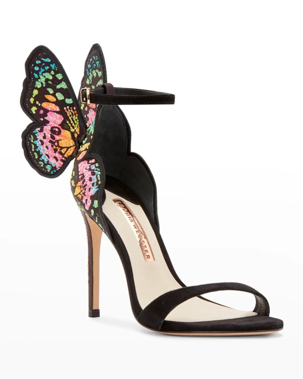 Chiara Butterfly Embroidered Stiletto Sandals