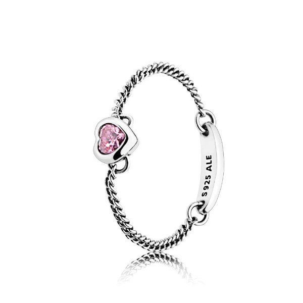 Spirited Heart Ring, Pink CZ