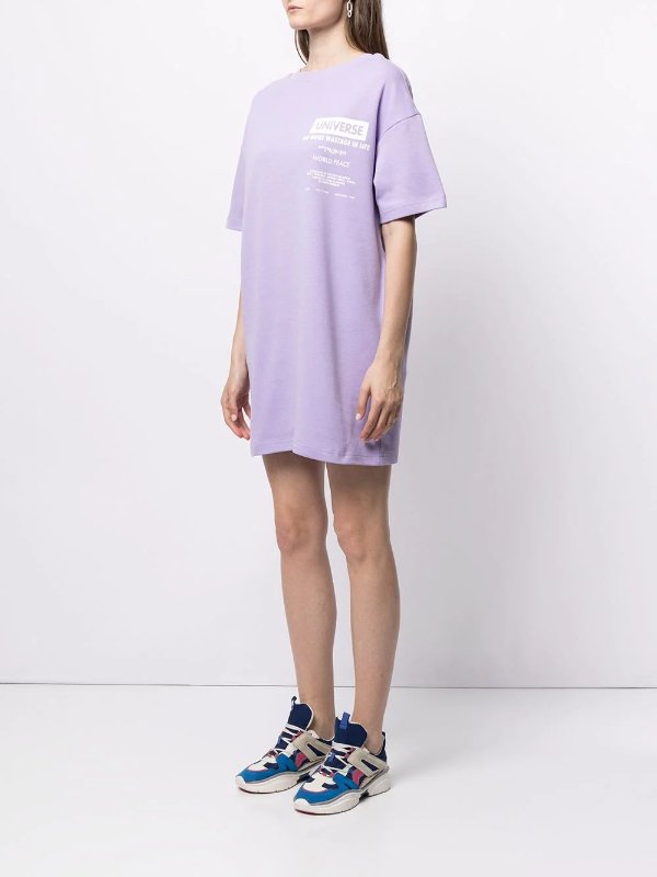 slogan-print T-shirt dress