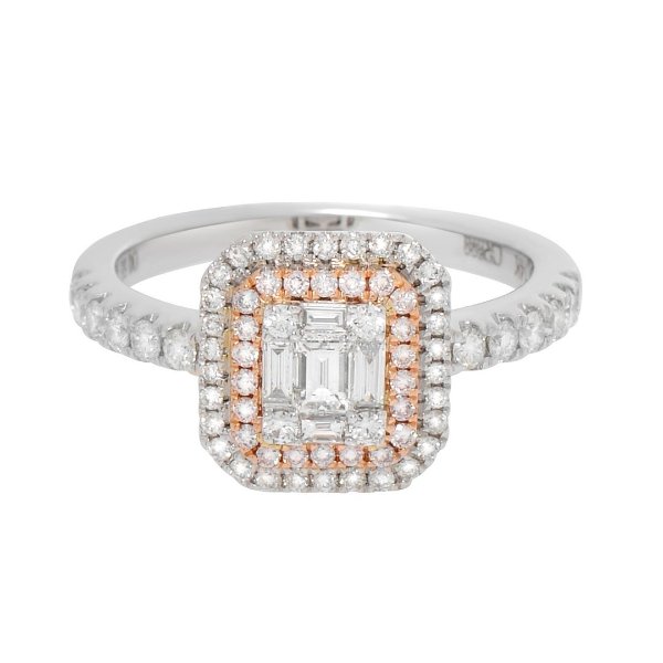 Gregg Ruth 14K Gold, White Diamond 0.73ct. tw. and Pink Diamond Engagement Ring Sz. 6.75