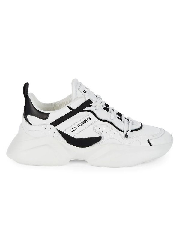 Low-Top Leather Chunky Sneakers
