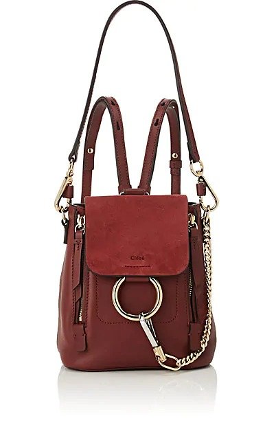 Faye Mini Leather & Suede Backpack
