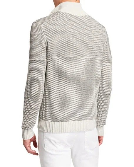 Men's Contrast-Stitch Pullover Sweater