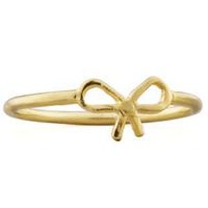 Dogeared Small Gold-Dipped Bow Ring