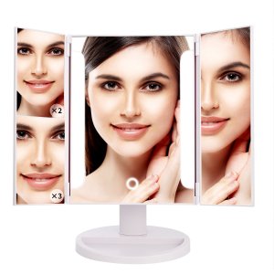 Lighted MakeUp Mirror, 36 LED Vanity Mirror with Lights Touch Screen, Battery and USB Power Supply