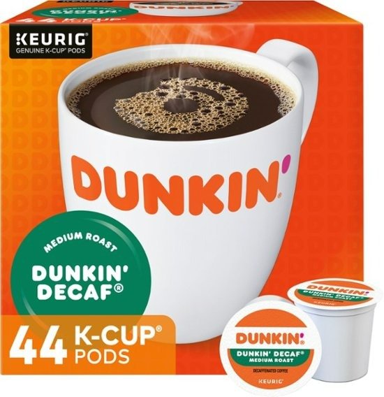 - Dunkin' Decaf K-Cup Pods (44-Pack)