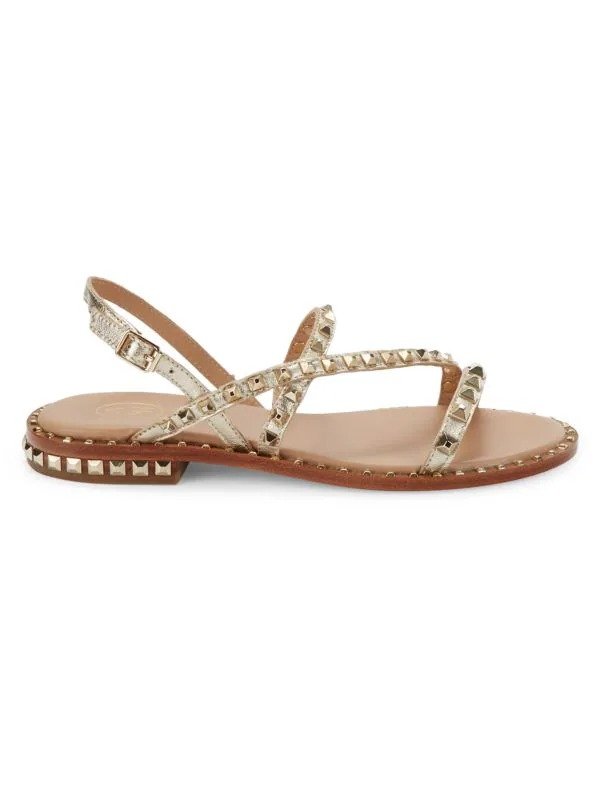Studded Leather Strappy Sandals