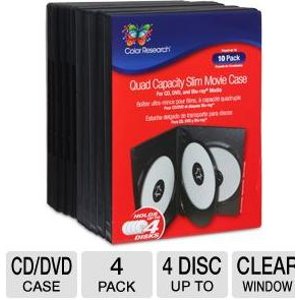 Color Research 10-Pack of Quad-Capacity Slim Movie Cases (C18-42373 C) 