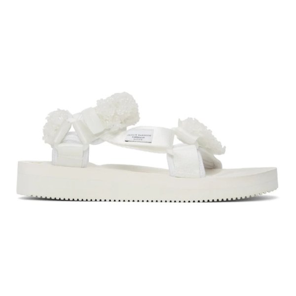 White Suicoke Edition Maria Beaded Sandals
