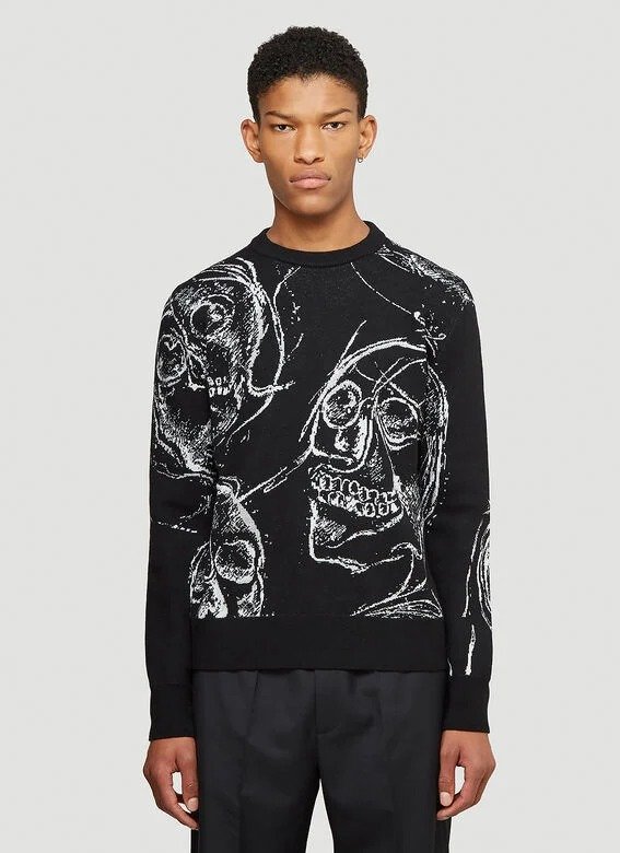 Skull Sweater in Black