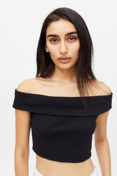 UO Mikie Off-The-Shoulder Cropped Top
