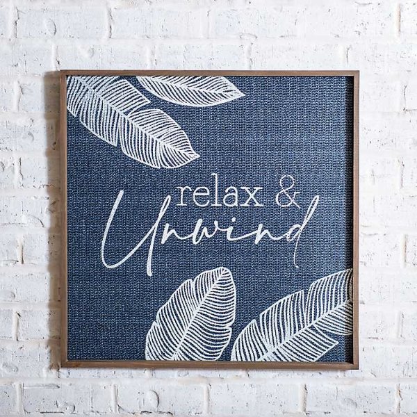 20% OFF* Navy Relax and Unwind Tropical Outdoor Wall Plaque