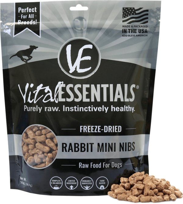 Rabbit Mini Nibs Grain-Free Freeze-Dried Dog Food, 14-oz bag - Chewy.com