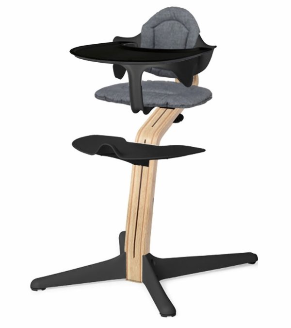 Nomi Complete High Chair - Black/White Oak