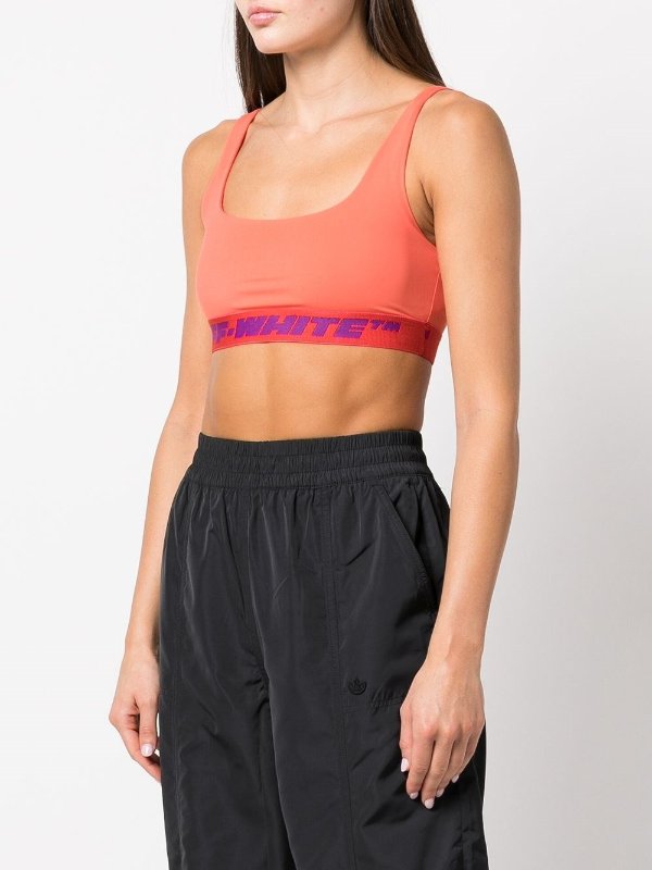 Athletic Bra with Logo Band