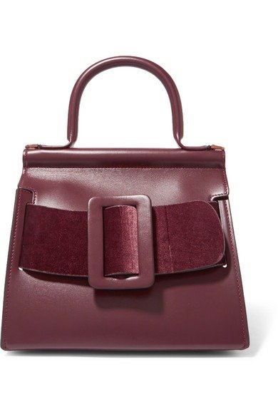 Karl 24 buckled leather and velvet tote