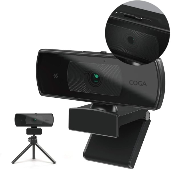COGA Autofocus 1080P Webcam with Microphone