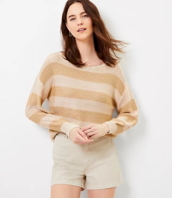 Striped Boatneck Sweater | LOFT