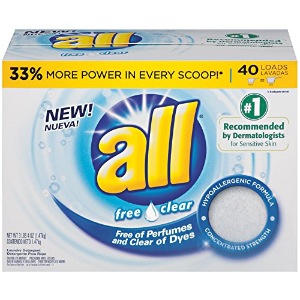 All Powder Laundry Detergent, Free Clear for Sensitive Skin, 52 Ounces, 40 Loads