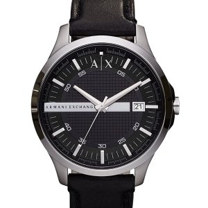 Armani Exchange Men's Hampton Leather Watch