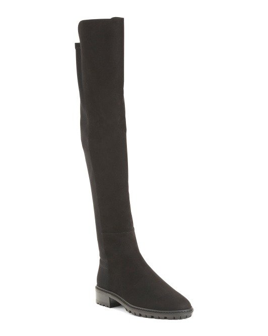 Made In Spain Flat Suede Over The Knee Boots