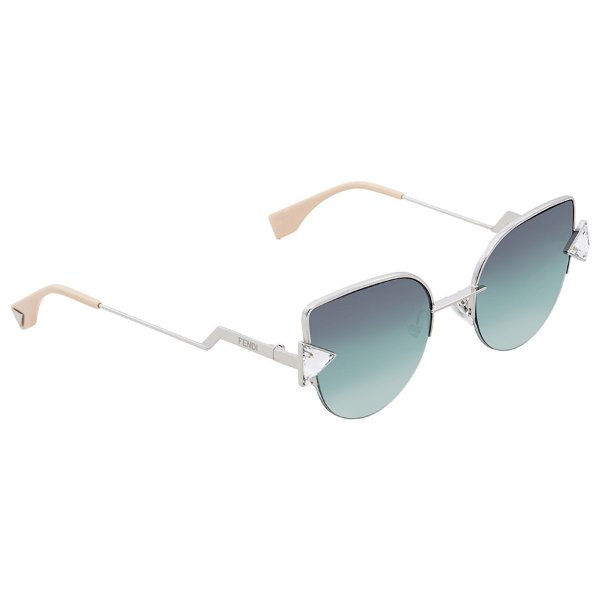 Rainbow Mauve, Green and Transparent Gradient Cat Eye Ladies Sunglasses FF 0242/S VGV/QC 52