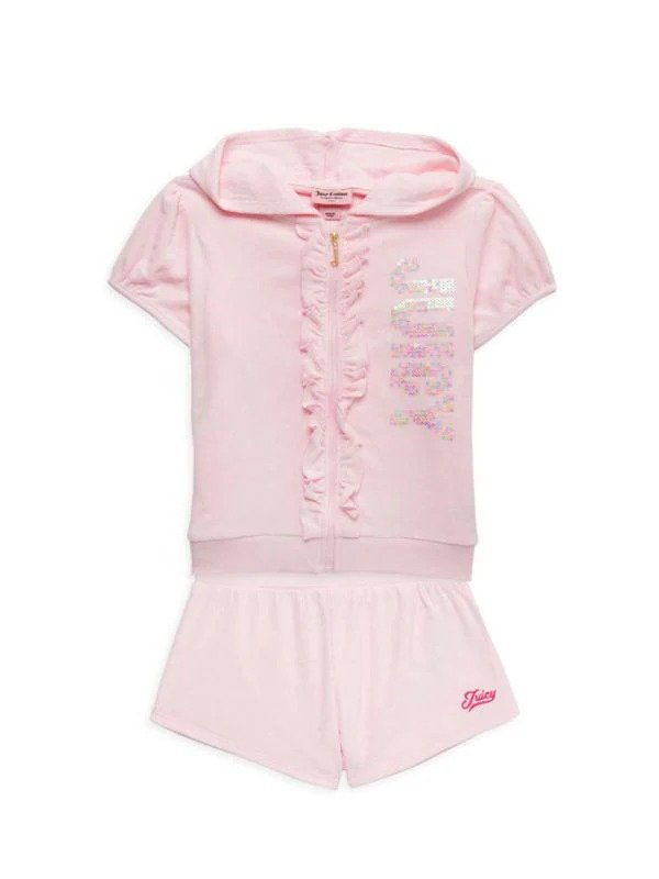 Baby Girl's 2-Piece Logo Hoodie & Shorts Set