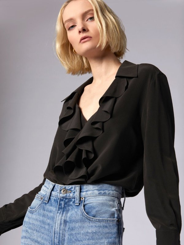 Mathilda Long Sleeve Silk Shirt