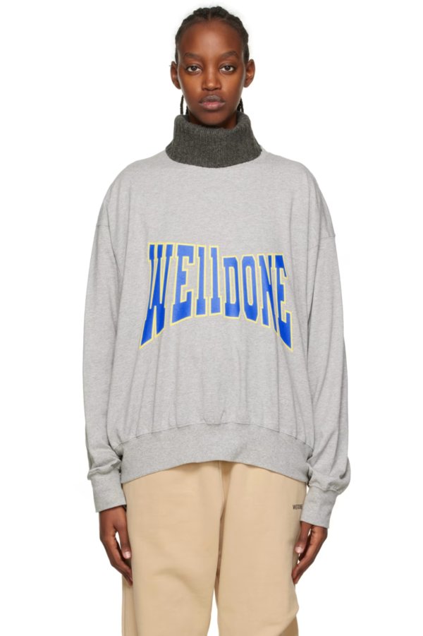 Gray Unbalanced Sweatshirt