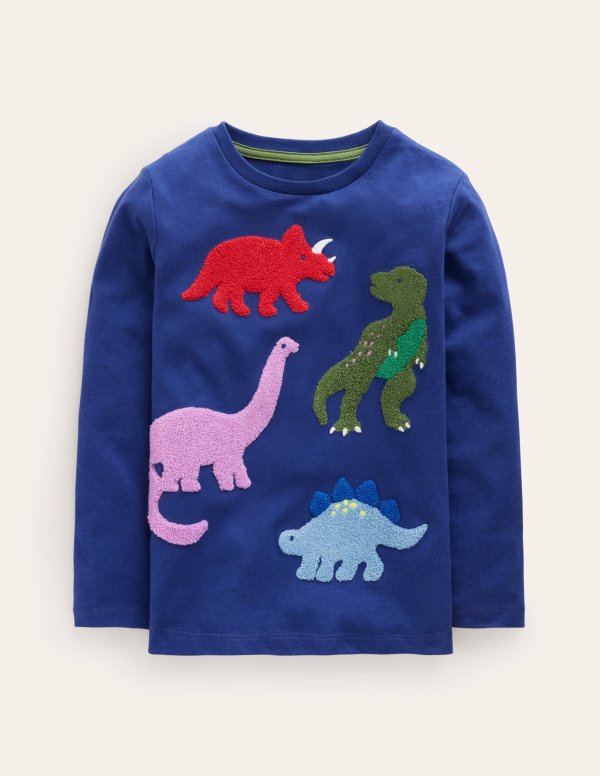 Dinosaur Boucle T-shirt - Starboard | Boden US