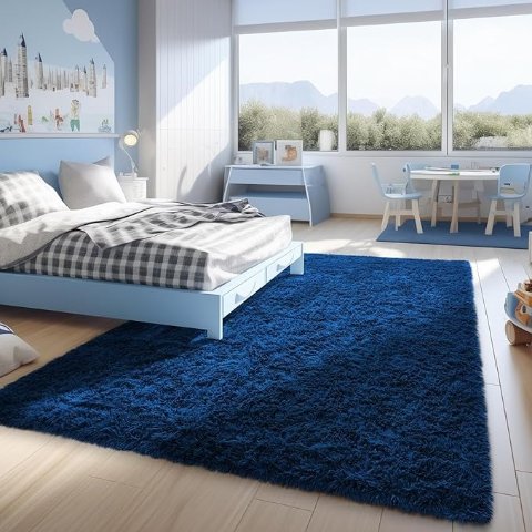 Ophanie 室内装饰地毯4 x 6Feet  蓝色