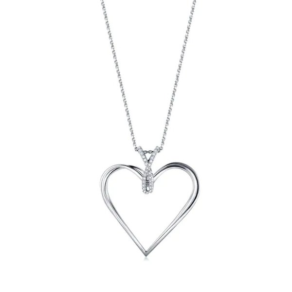 Loving Hearts 900 Platinum Diamond Pendant | Chow Sang Sang Jewellery eShop